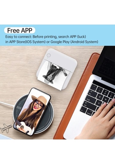 Createtech P7 Mini Yazıcı: Şerit Ve Resim Yazdır - Bluetooth - Mavi