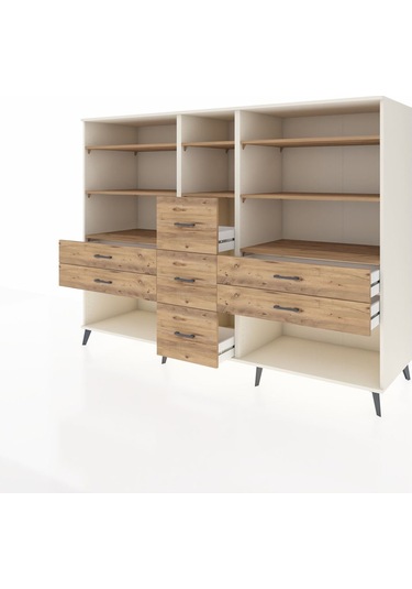 Kronos Dolap 8 Raflı 7 Çekmeceli 220x59x163 Aytaşı-çam Aytaşı-çam