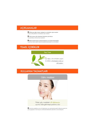 Missha Pure Source Pocket Pack Tea Tree Sivilceli Ciltler için Çay Ağacı Yağı İçeren Uyku Maskesi 10 ML