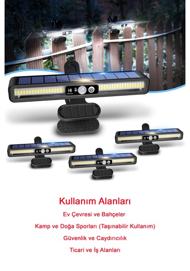 Greentech Güneş Enerjili Hareket Sensörlü Mandallı LED Aydınlatma / GT-SL29