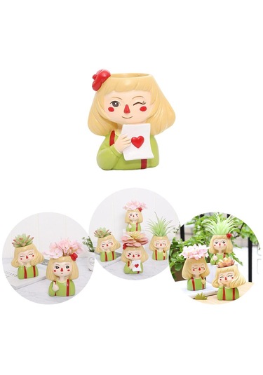 Suntek Kafa Heykel Etli Kaktüs Saksı Bitki Saksıları Ev Dekor