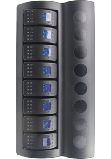 Bfy 8'Li Switch Panel,Mavi Işıklı Ve Otomatik Sigortalı