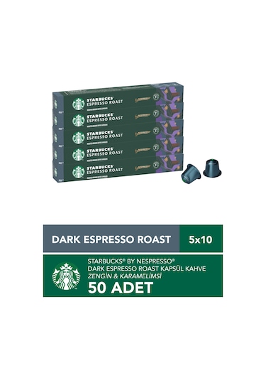 Starbucks By Nespresso Dark Espresso Roast Kapsül Kahve 5 X 10 Adet Kapsül Kahve