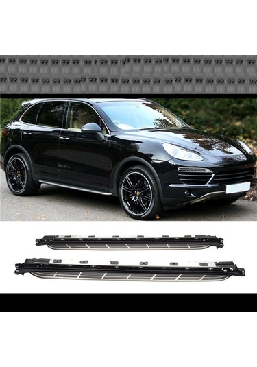 Porsche Cayenne Uyumlu 2010-2017 Oto Yan Basamak Side Step Oem Square Style