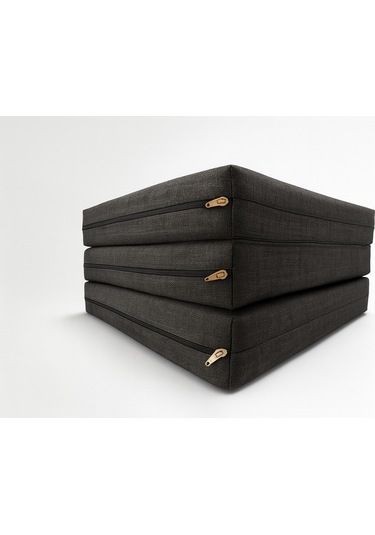 Antrasit Katlanır Sünger Misafir Yer Yatağı Ve Balkon Minderi 7cm Antrasit