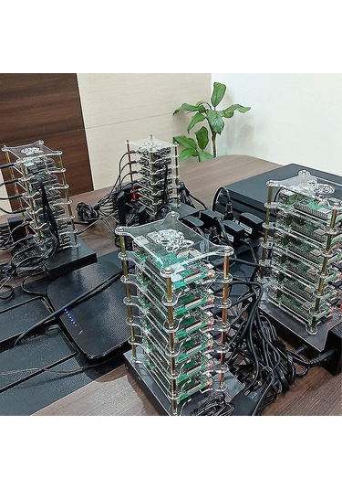 Wezone Raspberry Pi 4b/3b+/3b/2b/b+ İçin 6 Katlı Akrilik Kasa, Tüm Portlara Erişim, Isıtma Lavabosu Ve Usb Hub Uyumlu, Kolay Montaj, Şeffaf Tasarım