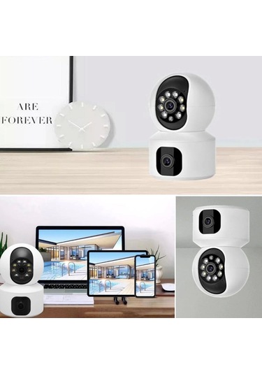 Yosee Uygulama Çift Kameralı Wifi Bağlantılı Gece Görüşlü Ev Tipi Güvenlik Kamerası