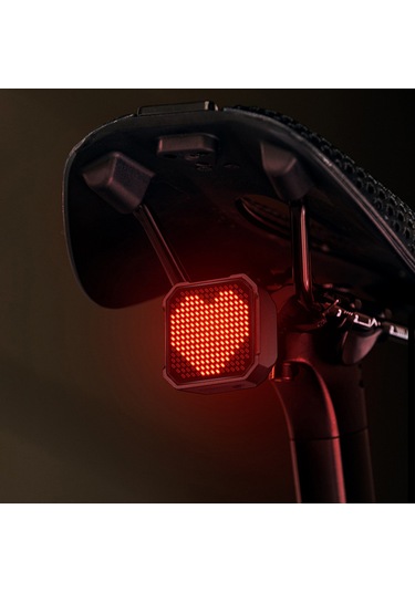 Lemestar Bisiklet Akıllı Fren Sensörlü Arka Işığı - 244 Piksel Led, Uygulama İle Özelleştirilebilir, Ip66 Su Geçirmez, Abs+pc Malzeme Siyah