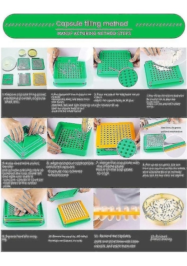 Fortunelane Kapsül Dolum Tepsisi 00 100 Delikli Kapsül Dolum Cihazı Kazıyıcı Farklı Kapsül Dolum Aparatı Diğer