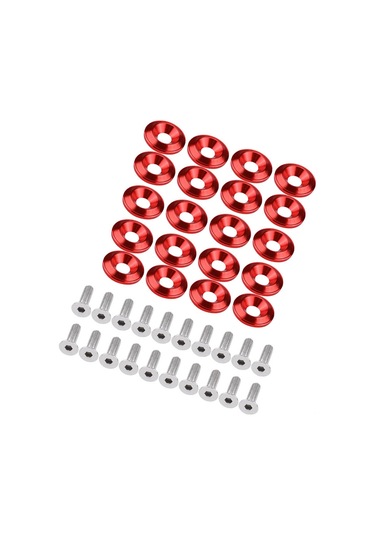 Xiyyadms 20 Adet Kırmızı Cnc Alüminyum Araç Tampon/fender Sabitleme Somun-montaj Seti - Evrensel Uyumlu, Dayanıklı Dekoratif