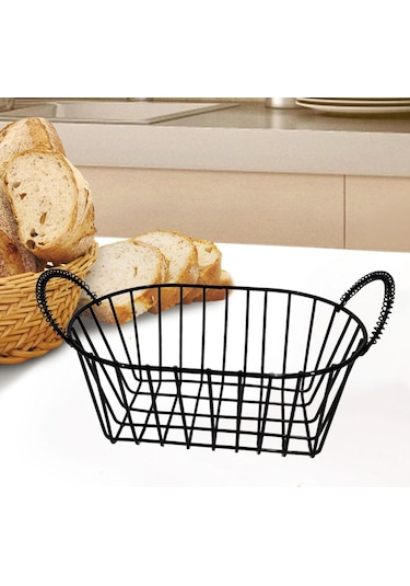 Suntek Ofis Yiyecek İçecekleri Aperatifler İçin Ekmek Sepeti Siyah