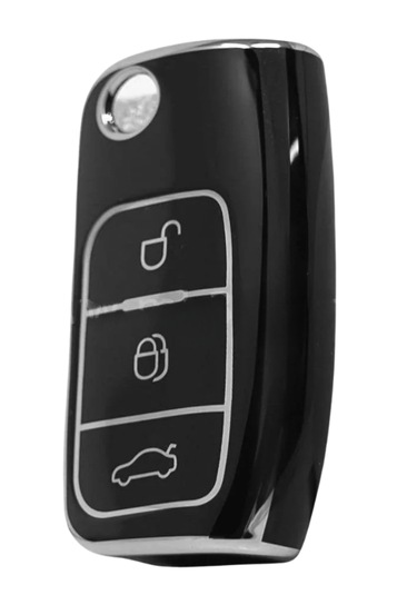 Ford Focus Mk2 Fiesta C-max Courier Mondeo Courier Ecosport B-max 3 Buton Nano Anahtar Kılıfı Siyah