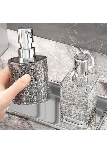 Springsun Sürdürülebilir Seyahat Dolum Flakonları - 400ml Şeffaf Gri Dairesel Plastik, Basınçlı Şampuan/banyo Jeli/sıvı Sabun Depolama, Hafif Ve Çok Amaçlı Diğer