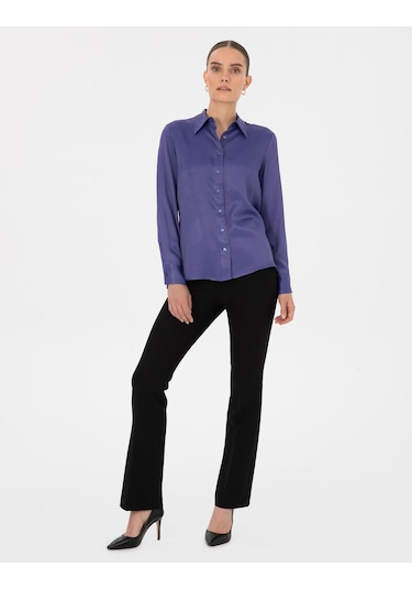Pierre Cardin Kadın Mor Gömlek Desenli 50318229-vr038 Mor