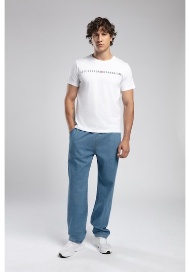 Lee Cooper Loose Normal Bel Normal Kesim Düz Paça Mavi Erkek Jean Pantolon-19632 DENİM
