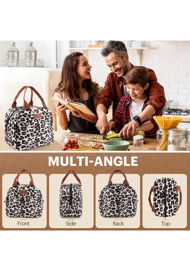 Teltree Büyük Kapasiteli Kaplan Desenli Isı Yalıtımlı Oxford Beşik Çanta - 6-8 Saat Isı/soguk Saklama, Dış Mekan Piknik Ofis Çantası