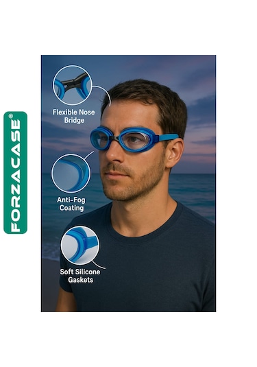 Forzacase Deniz Havuz Yüzme Gözlüğü Ayarlanabilir Kayış - Fc1054 Siyah