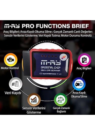 M-ry Pro Wi-fi 1.4 İos & Android & Pc Uyumlu Oto Arıza Tespit Cih