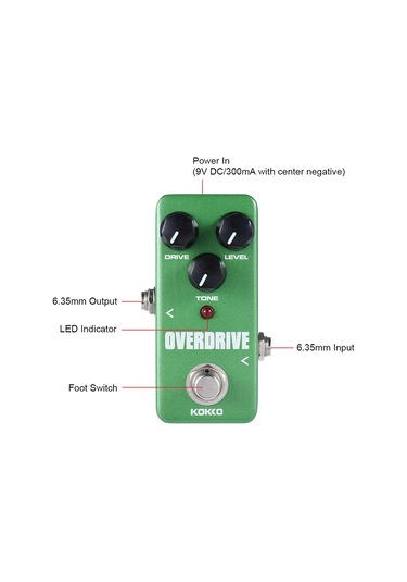 Ruicoo Kokko Fod3 Mini Gitar Efek Pedalı - Doğal Tüp Overdrive Sesi, Renkli Ton Ayarlama, True Bypass, Aluminyum Kasa