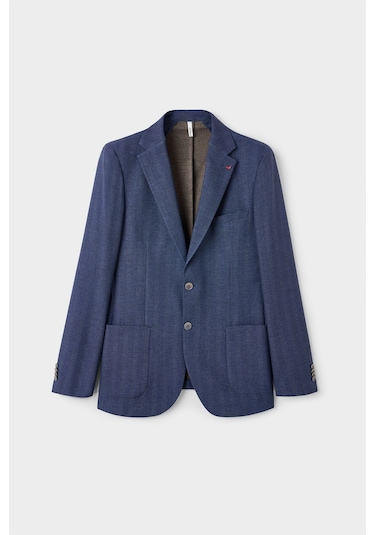 D's Damat Ds Damat Regular Fit Lacivert Armürlü Kumaş Ceket 5hc04ım09488m 101