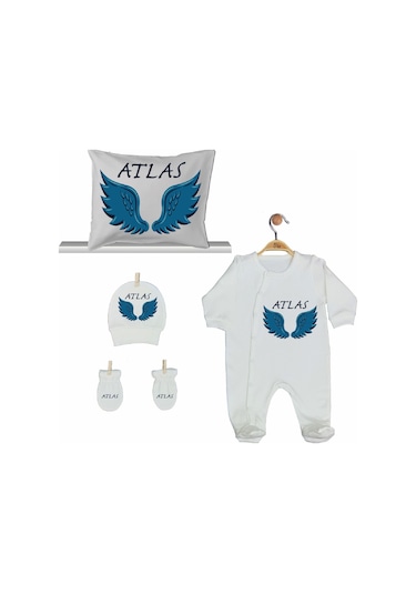 Pia Baby Gl 2204 İsme Özel Beşli Tulum Set Mavi