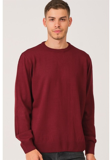 V0091 Dewberry Erkek Battal Oversıze Kazak-bordo Bordo