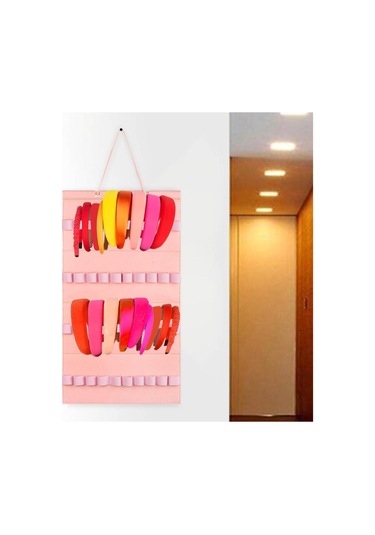 Suntek Kafa Bandı Organizatör Asma Duvar Dolap Kapısı Pembe Pembe