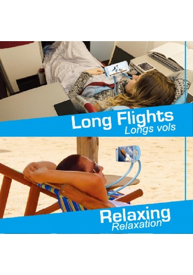 Mavi Evrensel 360 Derece Dönme Asılı Boyun Telefon Tablet Tutucu Braketi Standı