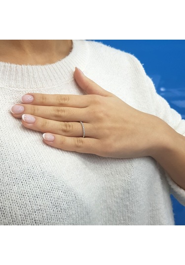 Lova 0,09 Karat Pırlanta Yarımtur Yüzük - 1010232