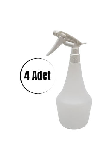 Boş Sprey Şişesi 1lt -beyaz Kimyasala Dayanıklı Boş Fısfıs 4 Adet