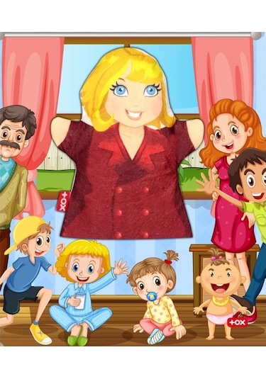 Tox Anne Aile Bireyleri Keçe El Kukla T341 . Eğitici Oyuncak