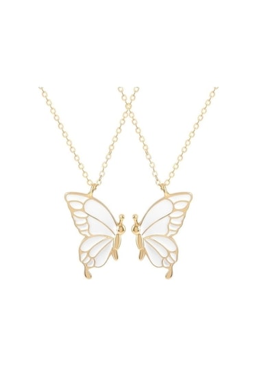 Fastbuy Altın Kore Kelebek Vintage Charm Kolye Kadın Düğün Parti Takı Aksesuarları Altın