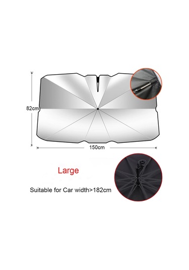 Goldenqian Araba Güneşliği Şemsiye Araba Güneş Gölge Koruyucu Şemsiye Yaz Güneş İç Cam Koruma Aksesuarları Otomatik Gölgeleme İçin Pull Ring L