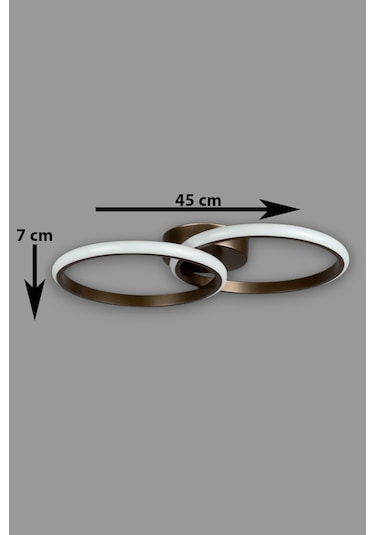 Jolly Kahve Rengi Salon - Mutfak - Hol Beyaz Led 2 Li Avize Kahve Rengi