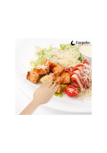 Skycity 100 Adet Gıda Grubu Ahşap Çatal Seti, Çevre Dostu Ve Geri Dönüştürülebilir Ahşap Beste Ürünü Ahşap