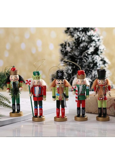 Homyl 5 Adet Geleneksel Fındıkkıran Asker Oyuncak Süs Renkli