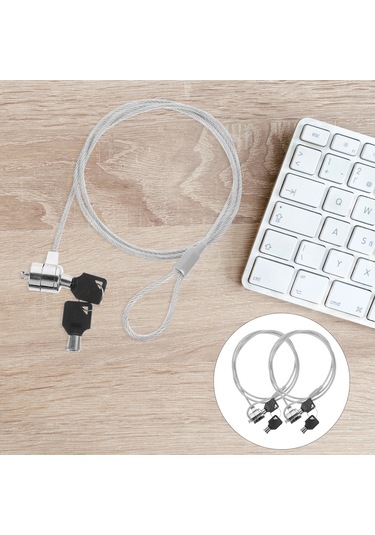 2 Takım Dizüstü Bilgisayar Kilit Kablosu 120 Cm Anahtarlı Bilgisayar Güvenlik