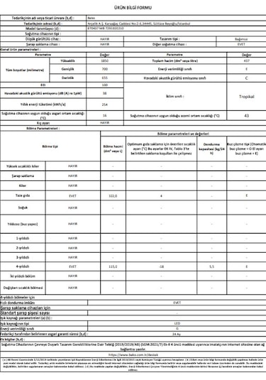 Beko 870437 MB 437 L Statik Buzdolabı