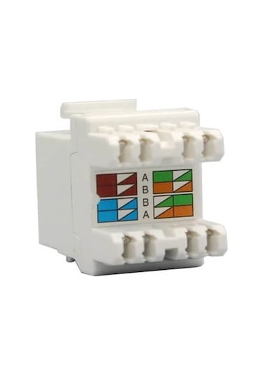 25 Adet - Rj45 Cat6 Utp 180 Derece Keystone Jack