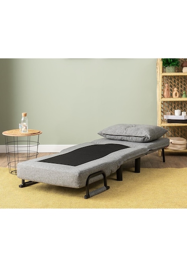 Pafu Sento Tekli Katlanır Yataklı Koltuk - Keten Açık Gri Açık Gri