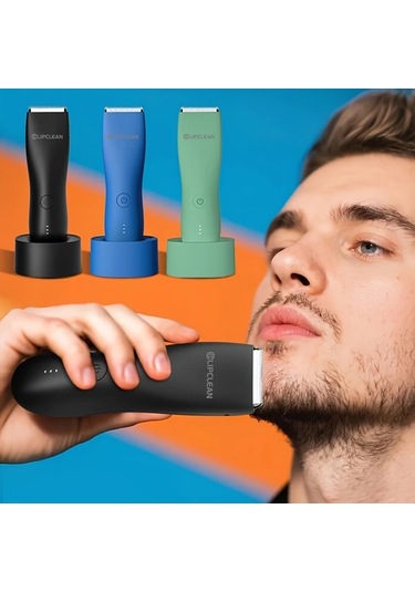 Dashanshop Siyah Taban Yok Groin Vücut Kılı Trimmer Çift Başlı Cilt Dostu Hassas Kesim Şarj Edilebilir Erkek Ball Shaver