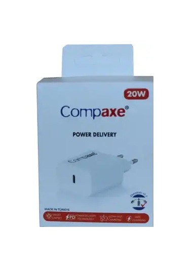 Compaxe 20w Pd 3a Type-c Çıkışlı Şarj Adaptörü Başlık Beyaz