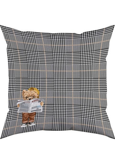 Gazeteci Teddy 3 Kadife Yastık/kırlent Dolgu Boncuk Elyaf, Ulusl. Yıkama Ve Solmama Sertifikası Çok Renkli