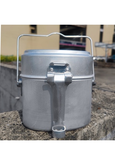 Ranyeek Alüminyum Geleneksel Alman Tarzı Dışarıda Kullanımlı Çok Amaçlı Kamp Mutfak Seti: Yemek Kutusu Ve Su Kavanozu Boya Yok, Ham Renk Diğer