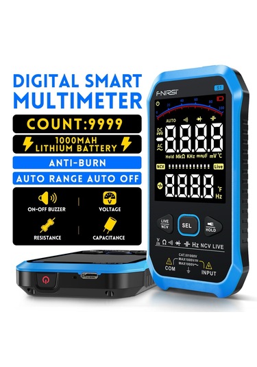 Fnırsı S1 Dijital Multimetre Otomatik Ölçüm 9999 Trms Sayımı