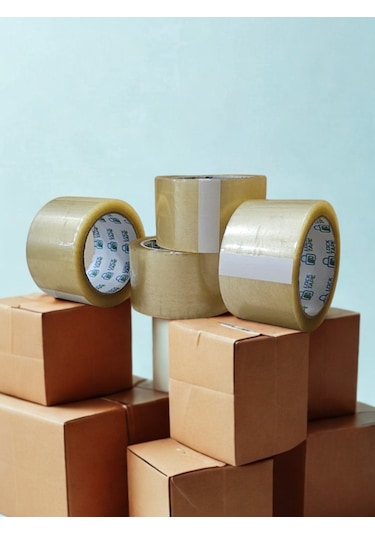 45mm Şeffaf Koli Bandı- 18 Adet - Hotmelt - Extra Güçlü Yapışma 18