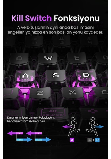 Gravastar Mercury V75 Lite He Hall Effect Manyetik Switch Gaming Klavye, Hot-swappable, Rapid Trigge