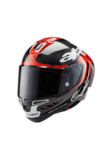 Alpinestars Supertech R10 Carbon Element Spor Motosiklet Kaskı Siyah Kırmızı Beyaz