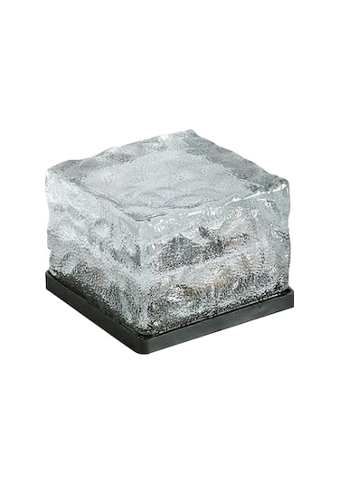 Powermaster Solar Güneş Enerjili Ledli Mavi Tuğla Taş Görünümlü Zemin Duvar Dekorasyon Bahçe Aydınlatması Dekoratif