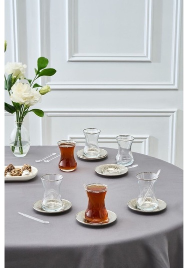 Karaca  Ada 6 Kişilik 18 Parça Çay Seti Platin